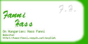 fanni hass business card